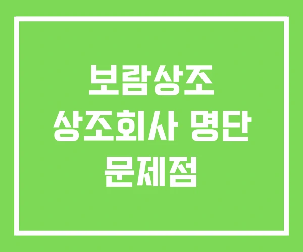보람상조 상조회사 명단 문제점 보람상조 상조회사 명단 문제점