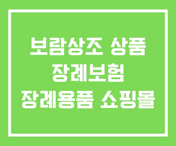 보람상조 상품 장례보험 장례용품 쇼핑몰