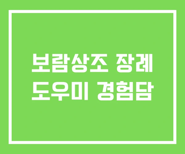 보람상조 장례 도우미 경험담 보람상조 장례 도우미 경험담