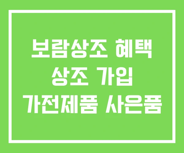보람상조 혜택 상조 가입 가전제품 사은품