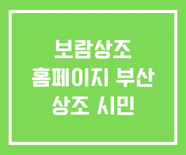 보람상조 홈페이지 부산 상조 시민