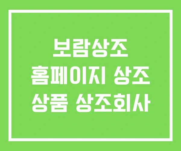보람상조 홈페이지 상조 상품 상조회사