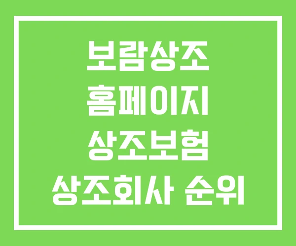 보람상조 홈페이지 상조보험 상조회사 순위