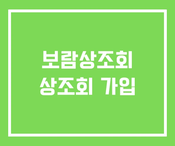 보람상조회 상조회 가입