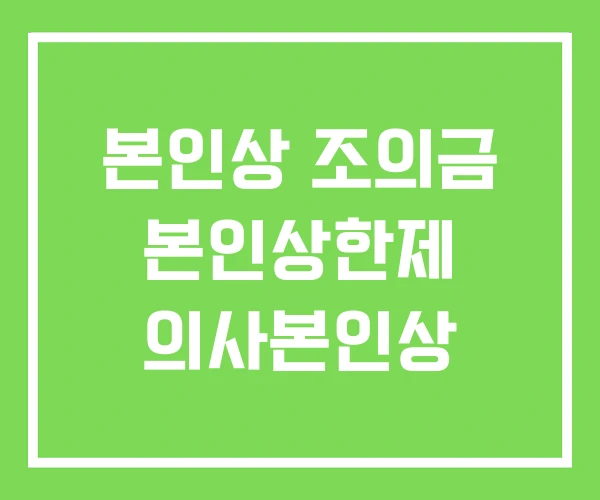 본인상 조의금 본인상한제 의사본인상 본인상 조의금 본인상한제 의사본인상