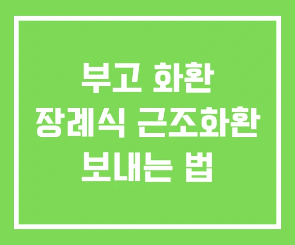 부고 화환 장례식 근조화환 보내는 법