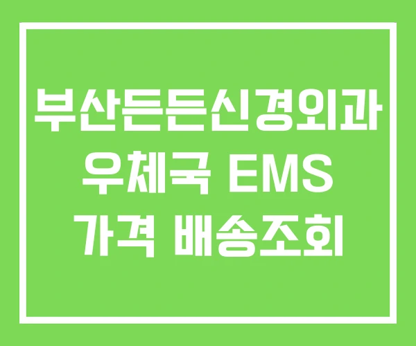 부산든든신경외과 우체국 EMS 가격 배송조회
