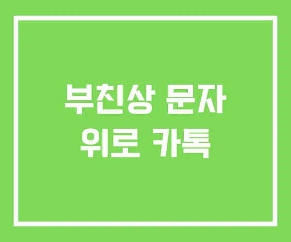 부친상 문자 위로 카톡