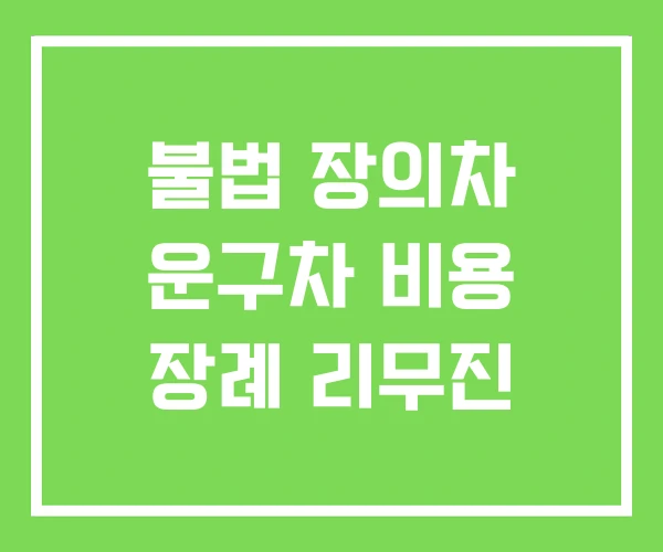 불법 장의차 운구차 비용 장례 리무진