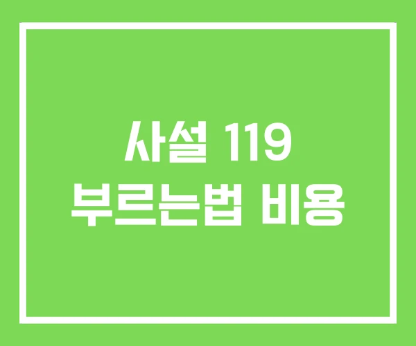 사설 119 부르는법 비용