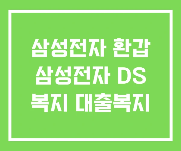 삼성전자 환갑 삼성전자 DS 복지 대출복지