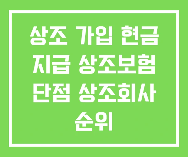 상조 가입 현금 지급 상조보험 단점 상조회사 순위