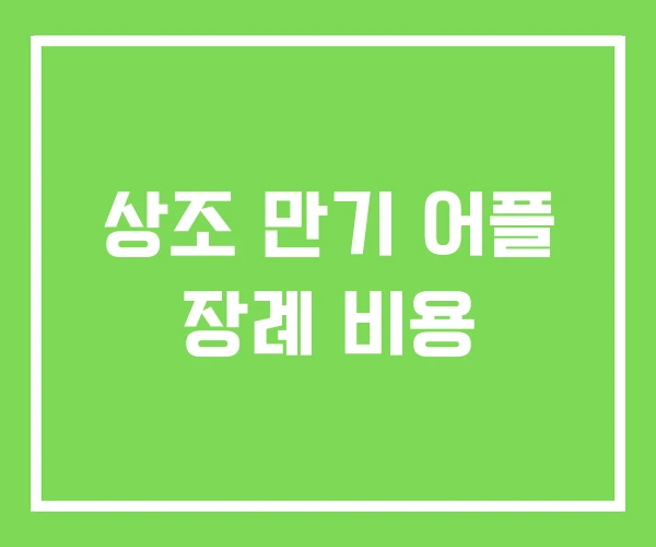 상조 만기 어플 장례 비용 상조 만기 어플 장례 비용