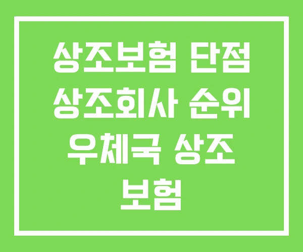 상조보험 단점 상조회사 순위 우체국 상조 보험
