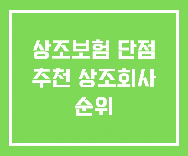 상조보험 단점 추천 상조회사 순위