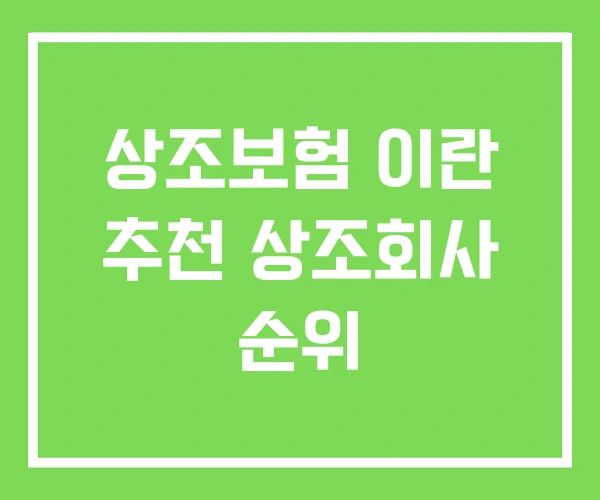 상조보험 이란 추천 상조회사 순위
