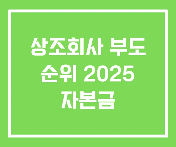 상조회사 부도 순위 2025 자본금
