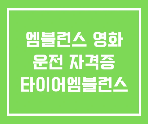 엠블런스 영화 운전 자격증 타이어엠블런스 엠블런스 영화 운전 자격증 타이어엠블런스