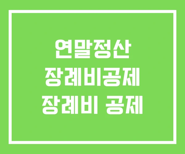 연말정산 장례비공제 장례비 공제