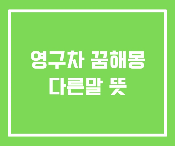 영구차 꿈해몽 다른말 뜻