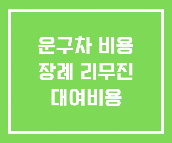 운구차 비용 장례 리무진 대여비용