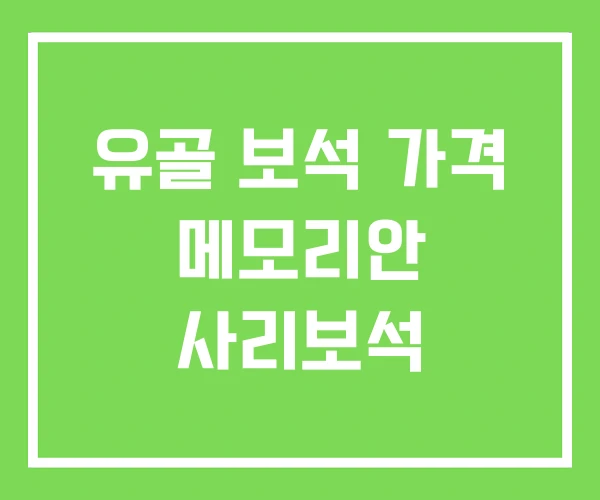 유골 보석 가격 메모리안 사리보석