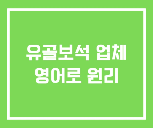 유골보석 업체 영어로 원리