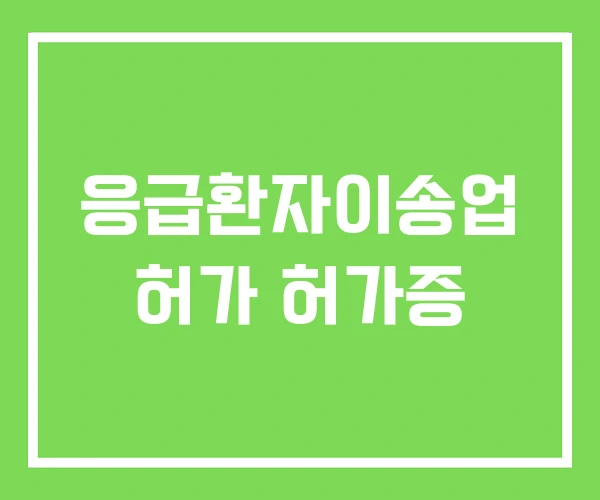 응급환자이송업 허가 허가증