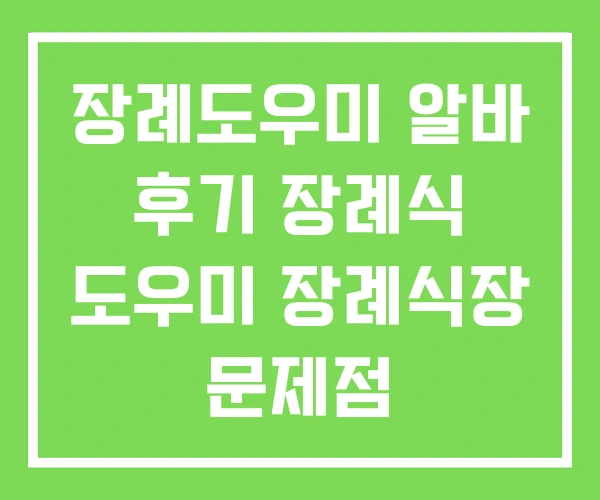 장례도우미 알바 후기 장례식 도우미 장례식장 문제점 장례도우미 알바 후기 장례식 도우미 장례식장 문제점