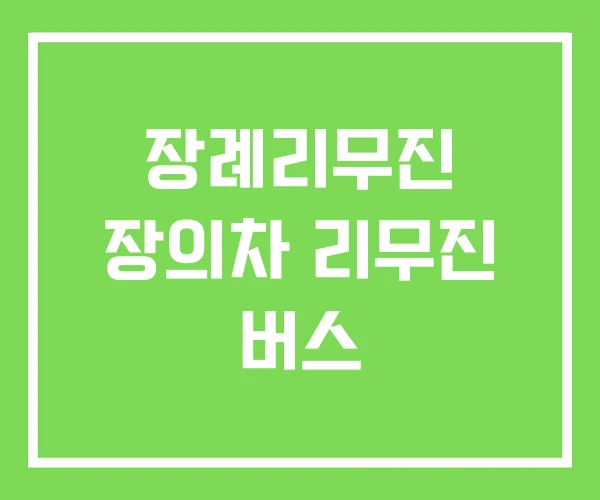 장례리무진 장의차 리무진 버스