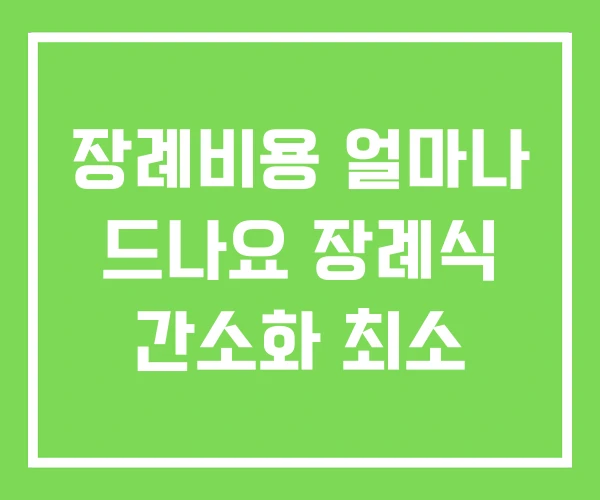 장례비용 얼마나 드나요 장례식 간소화 최소 장례비용 얼마나 드나요 장례식 간소화 최소