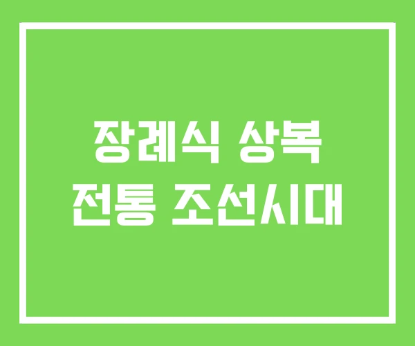 장례식 상복 전통 조선시대 장례식 상복 전통 조선시대