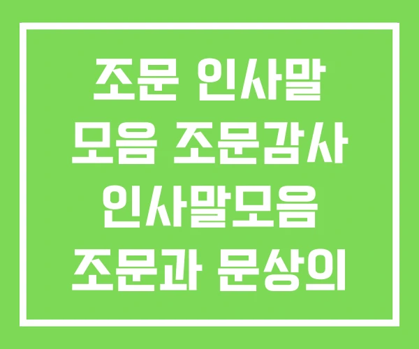 조문 인사말 모음 조문감사 인사말모음 조문과 문상의 차이 조문 인사말 모음 조문감사 인사말모음 조문과 문상의 차이