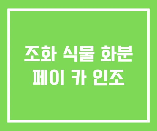 조화 식물 화분 페이 카 인조 조화 식물 화분 페이 카 인조