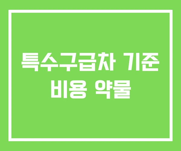 특수구급차 기준 비용 약물