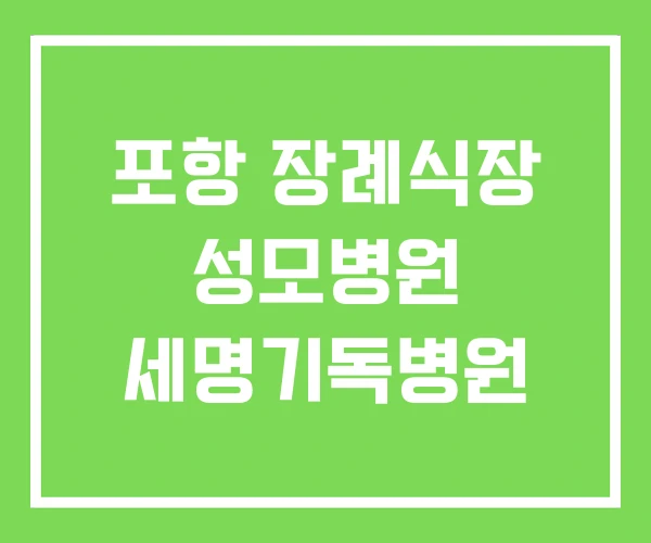 포항 장례식장 성모병원 세명기독병원