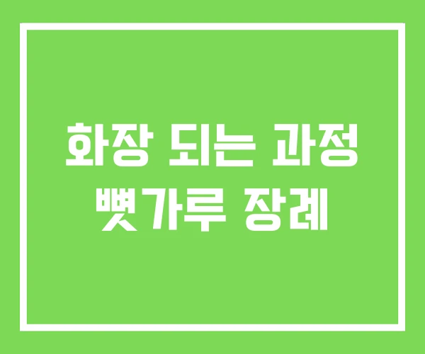 화장 되는 과정 뼛가루 장례