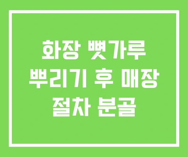 화장 뼛가루 뿌리기 후 매장 절차 분골 화장 뼛가루 뿌리기 후 매장 절차 분골