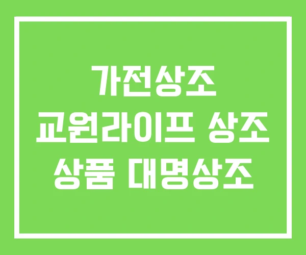 가전상조 교원라이프 상조 상품 대명상조
