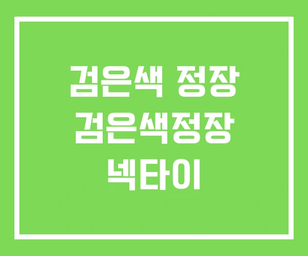 검은색 정장 검은색정장 넥타이