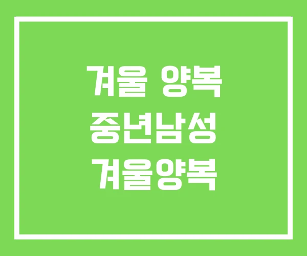 겨울 양복 중년남성 겨울양복