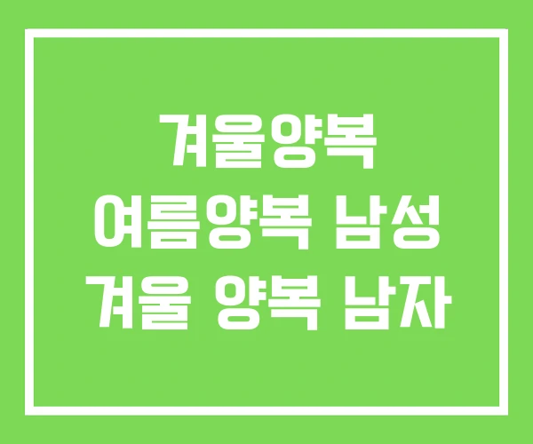 겨울양복 여름양복 남성 겨울 양복 남자