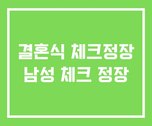 결혼식 체크정장 남성 체크 정장