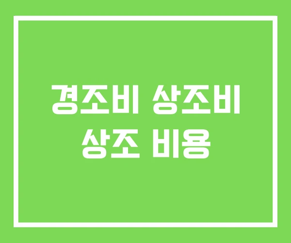 경조비 상조비 상조 비용 경조비 상조비 상조 비용