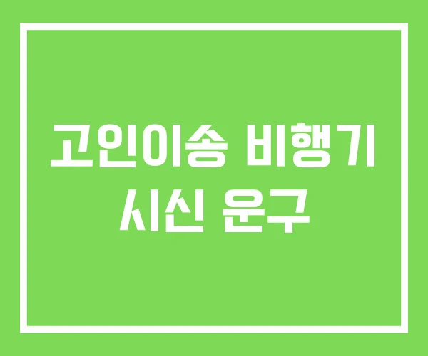 고인이송 비행기 시신 운구