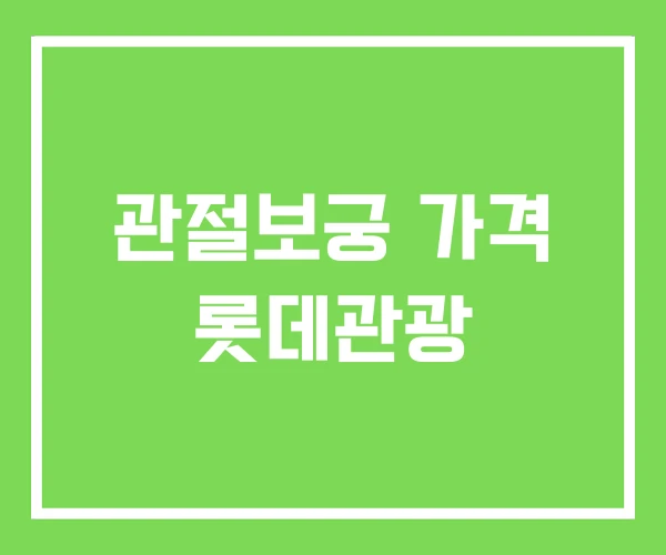 관절보궁 가격 롯데관광