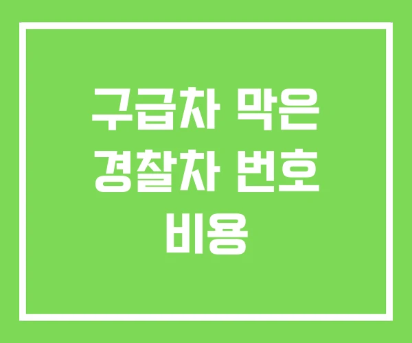 구급차 막은 경찰차 번호 비용
