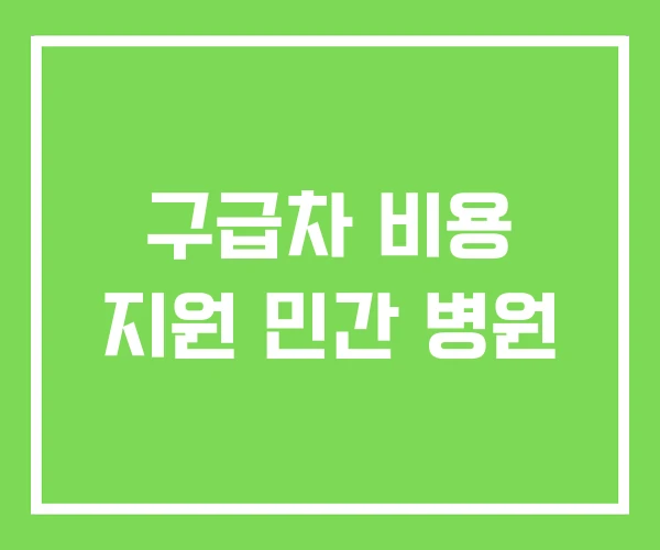 구급차 비용 지원 민간 병원 구급차 비용 지원 민간 병원