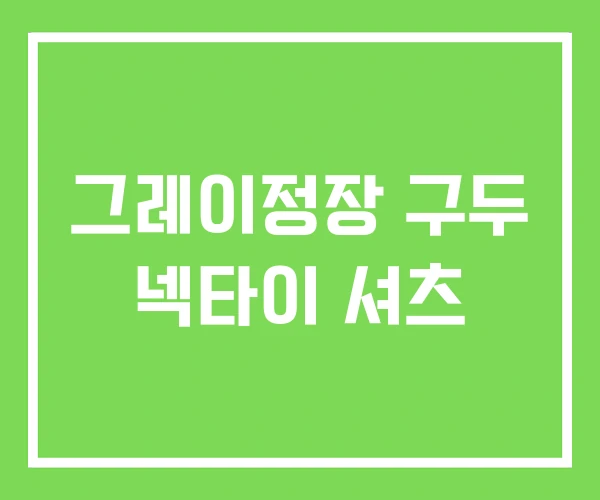 그레이정장 구두 넥타이 셔츠