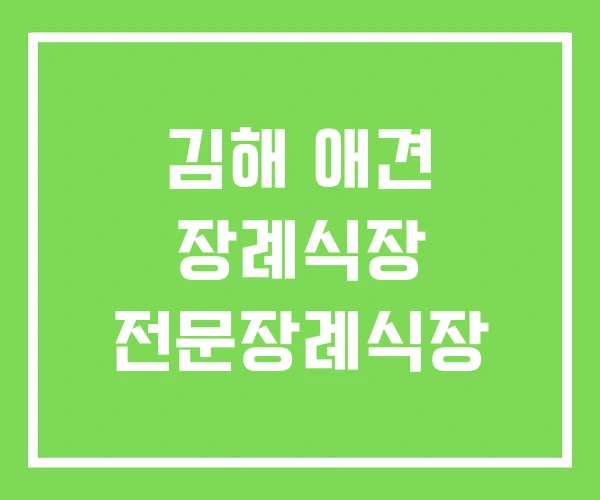 김해 애견 장례식장 전문장례식장